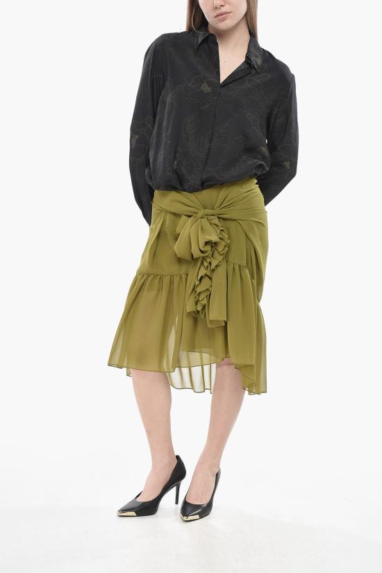  드리스 반 노튼 미디 스커트 0108351030607 Violet - DRIES VAN NOTEN