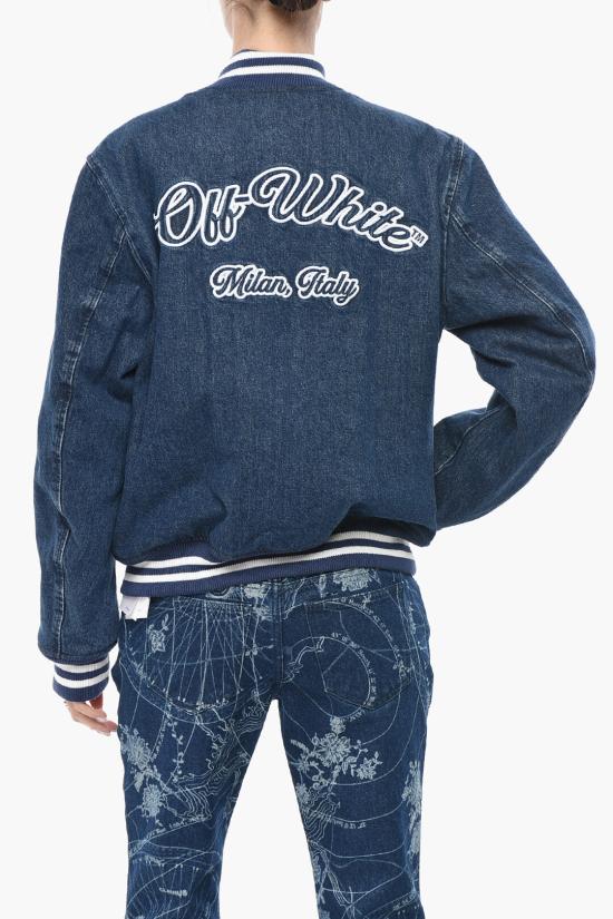  오프화이트 봄버 자켓 OWEK009F24DEN0014645 Blue - OFF WHITE