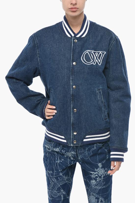  오프화이트 봄버 자켓 OWEK009F24DEN0014645 Blue