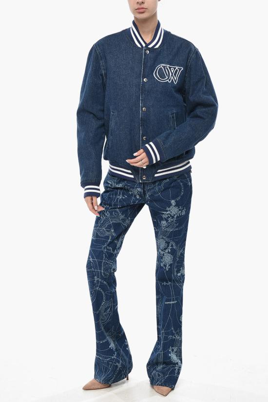  오프화이트 봄버 자켓 OWEK009F24DEN0014645 Blue - OFF WHITE