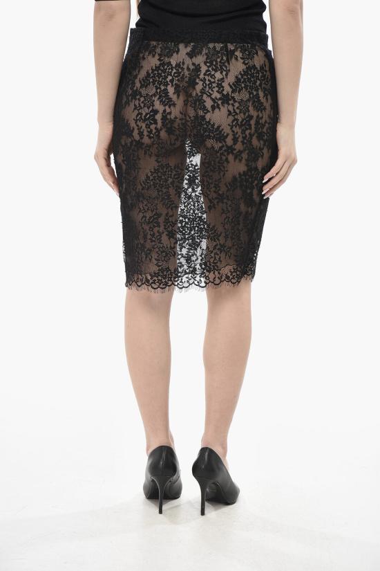  생로랑 롱 스커트 801482Y4G06 1000 Black - SAINT LAURENT