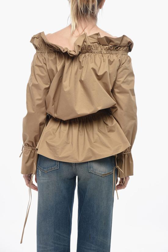  생로랑 블라우스 820966Y3K752560 Beige Nero - SAINT LAURENT