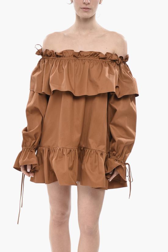  생로랑 숏 원피스 820312Y3A992498 Brown - SAINT LAURENT