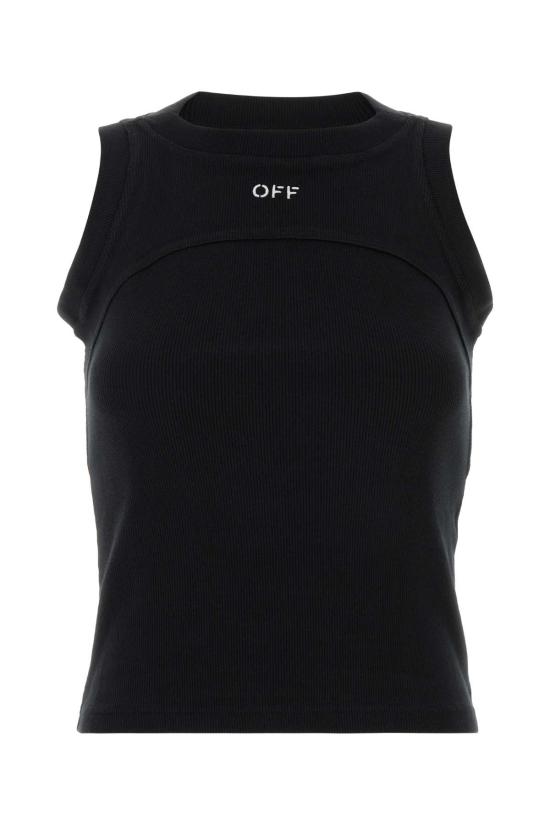 26FW 오프화이트 민소매 티셔츠 2FA00673T W003 Black