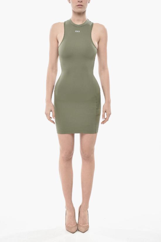  오프화이트 숏 원피스 OWDB463F24 JER002 5801 Military Green