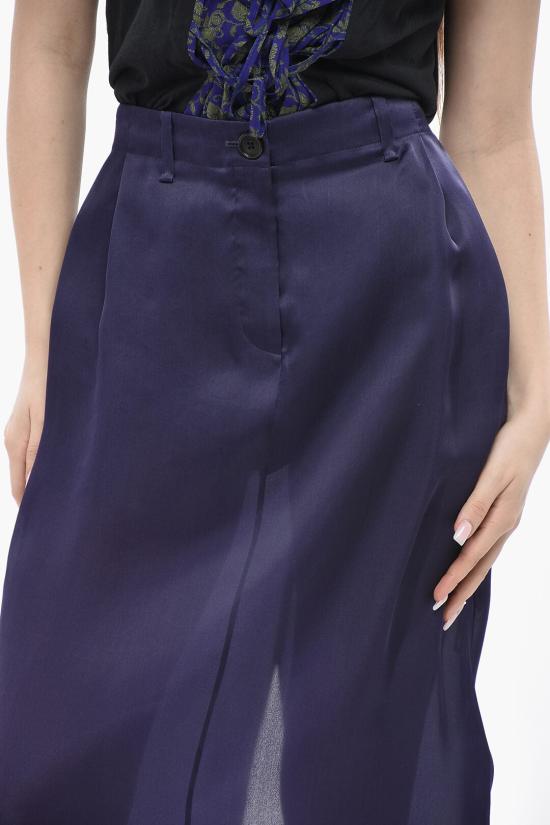  케이트 플리츠 타탄 체크 롱 스커트 41493002W3002 803 Blue - KHAITE