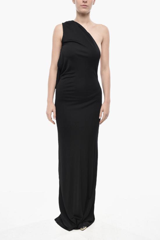  케이트 로자 실키 비대칭 미디 드레스 54614132W4132200 Black