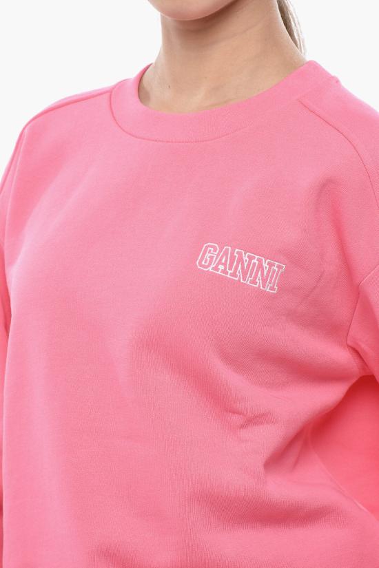  가니 로고 크루넥 스웨트셔츠 T3379393 Pink - GANNI