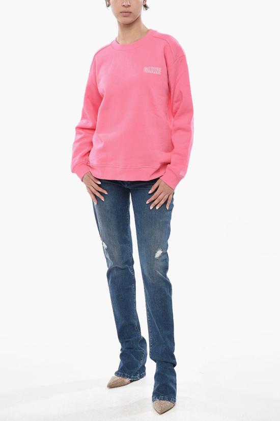  가니 로고 크루넥 스웨트셔츠 T3379393 Pink - GANNI