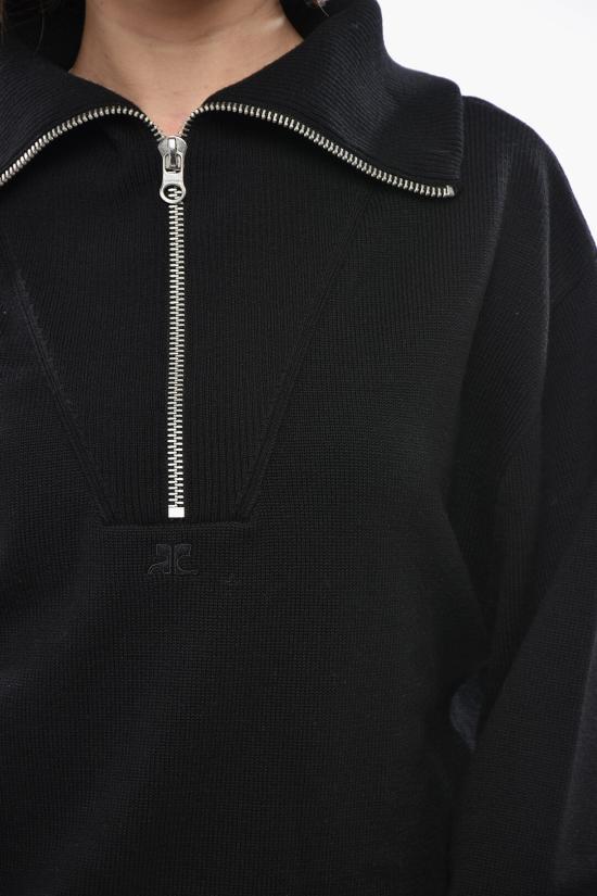  쿠레쥬 스웨터 324MPU171FI0036 9999 Black - COURREGES