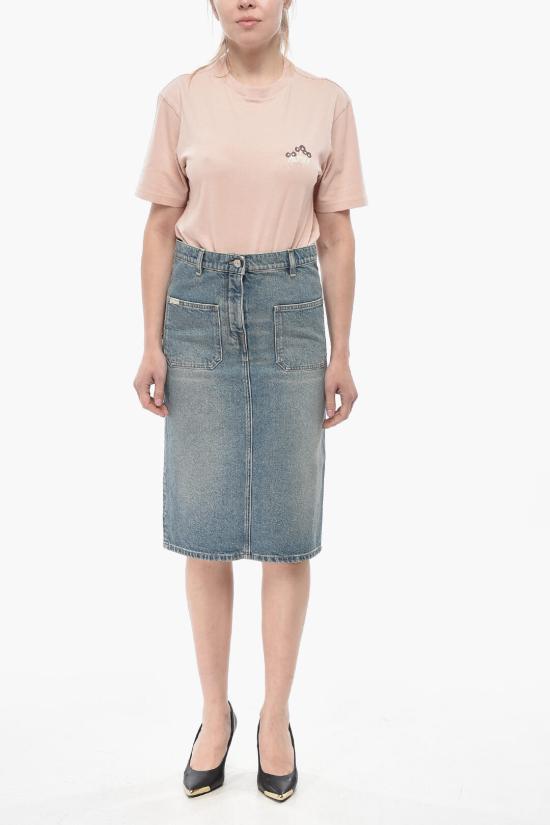  쿠레쥬 데님 스커트 324DJU183DE0033 7052 Light blue - COURREGES