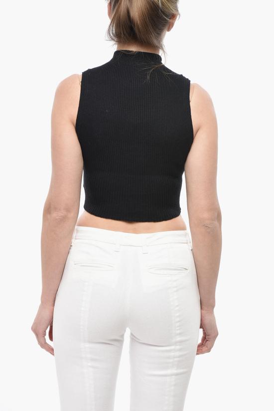  쿠레쥬 민소매 티셔츠 225MTO402FI0049 9999 Black - COURREGES