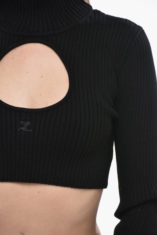  쿠레쥬 터틀넥 423MPU122FI0001 9999 Black - COURREGES