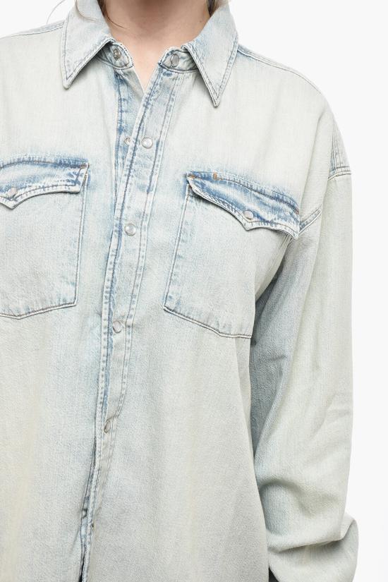  리던 데님 셔츠 12701WOSDNSH SUNFADEDBL Light blue - RE/DONE