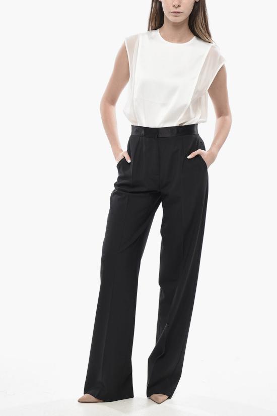  넨시 도자카 스트레이트 팬츠 NDSS24 TRS049 BLACK - NENSI DOJAKA