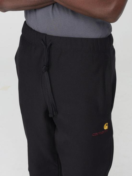 26FW 칼하트 WIP 아메리칸 스크립트 조깅 팬츠 I027042 89XX BLACK DOM - CARHARTT WIP