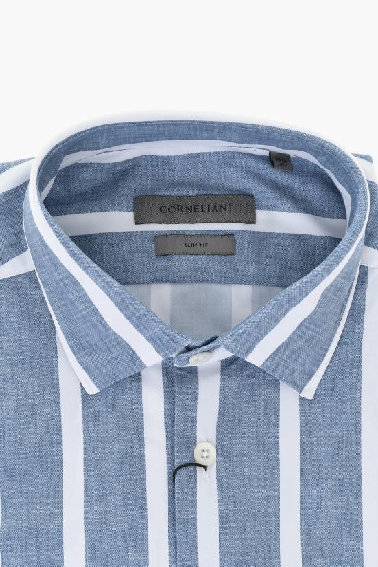  꼬르넬리아니 긴팔 셔츠 91P078 3111477 001 Blue - CORNELIANI