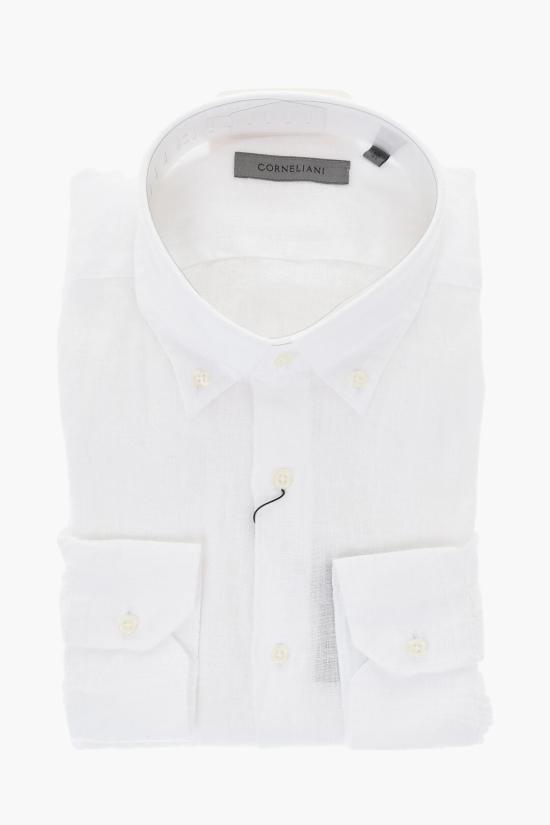  꼬르넬리아니 긴팔 셔츠 91P08N 3120254 028 White