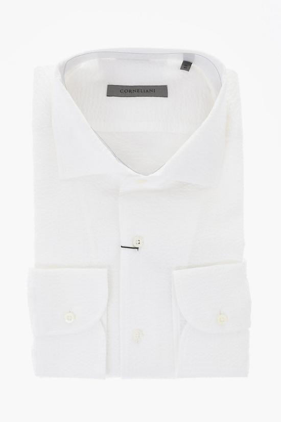  꼬르넬리아니 긴팔 셔츠 85P156 0111433 028 White