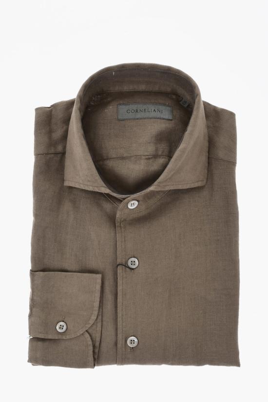  꼬르넬리아니 긴팔 셔츠 91PS01 3120252 030 Brown