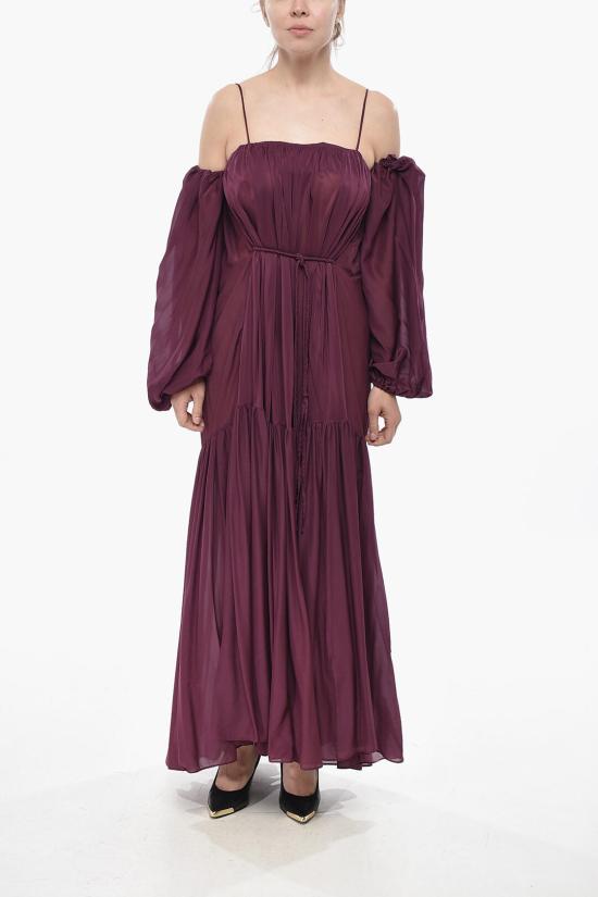  슈퍼 블론드 롱 원피스 DRESS CB VIS Violet