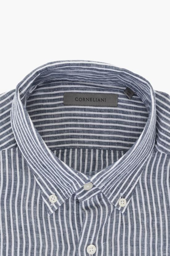  꼬르넬리아니 긴팔 셔츠 91P08N 3120255 001 Blue - CORNELIANI