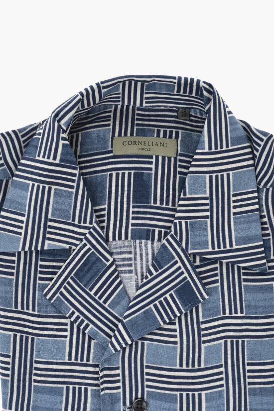  꼬르넬리아니 긴팔 셔츠 91IH04 3111965 001 Blue - CORNELIANI