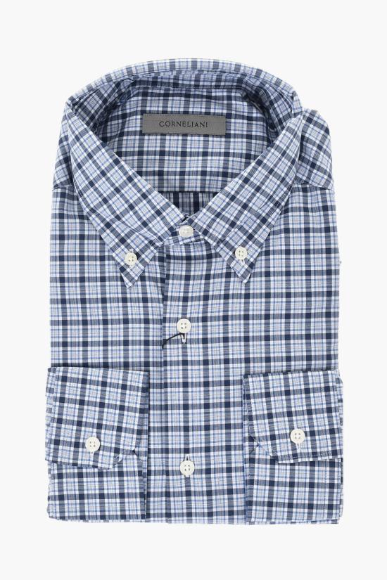  꼬르넬리아니 긴팔 셔츠 91P08N 3120264 001 Blue - CORNELIANI