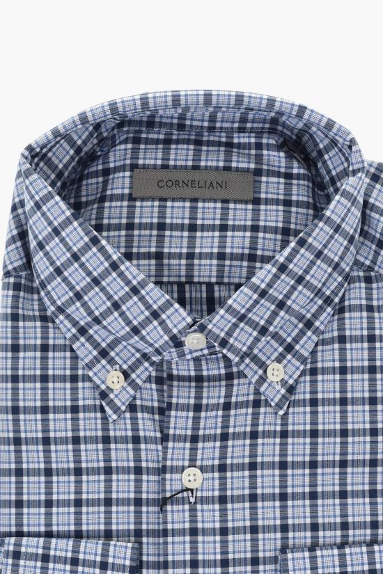  꼬르넬리아니 긴팔 셔츠 91P08N 3120264 001 Blue - CORNELIANI