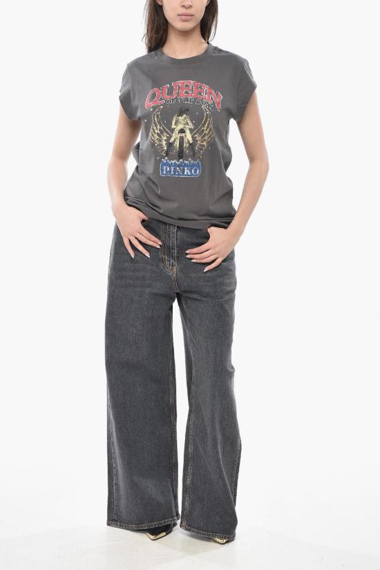  핑코 반팔 티셔츠 104603A2DA I63 Gray - PINKO