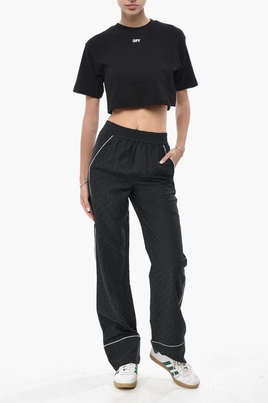  오프화이트 스트레이트 팬츠 OWCA186F23 FAB002 1010 Black - OFF WHITE