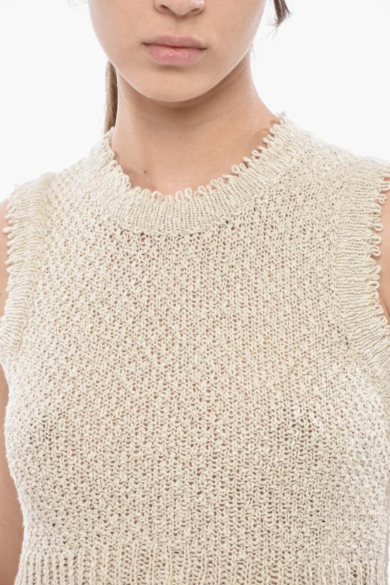  로베르토 카발리 민소매 티셔츠 UWM606ME005 00503 Beige - ROBERTO CAVALLI