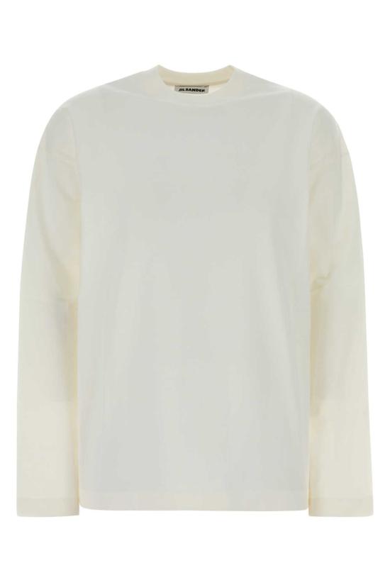26FW 질샌더 긴팔 티셔츠 J02GC0174J20347 102 White