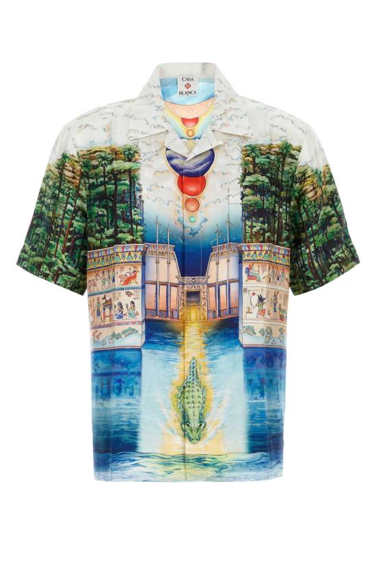 26FW 카사블랑카 반팔 셔츠 MPF26SH00304 TROMPELOEI Printed