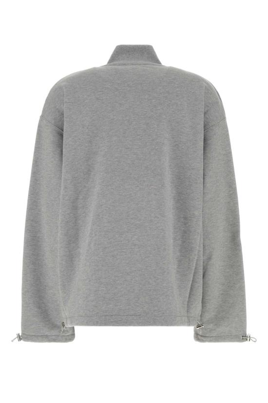 26FW 미우미우 코튼 플리스 지퍼 스웨트셔츠 MJL042SOOO13UK F0031 Grey - MIU MIU