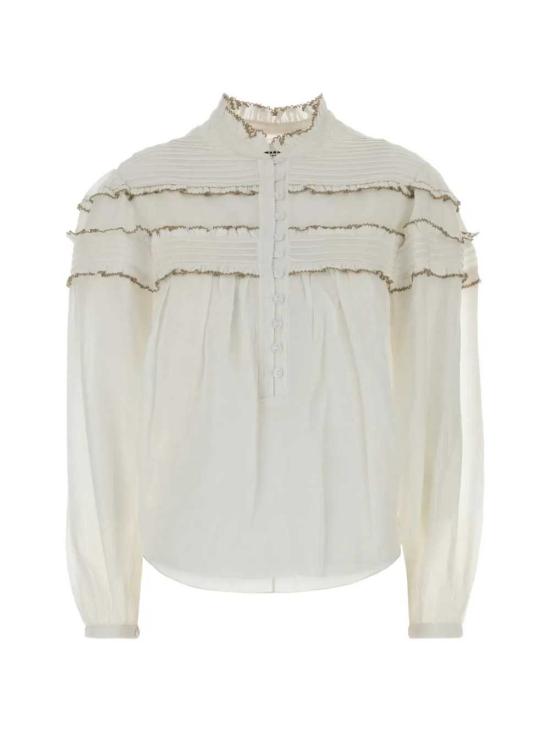 26FW 이자벨마랑에뚜왈 도안 블라우스 도안 블라우스 HT0914FBB3J04E 20WH WHITE