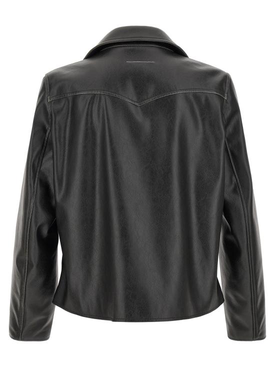 26FW MM6 메종마르지엘라 가죽 자켓 SH0AM0102M35455900 Black - MM6 MAISON MARGIELA