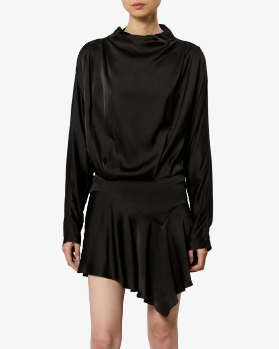 26FW 이자벨마랑 넬린 드레이프 사틴 드레스 넬린 드레이프 사틴 드레스 RO1094FA D3J13I 01BK BLACK - ISABEL MARANT