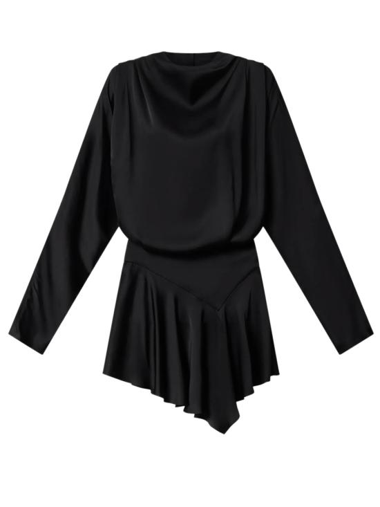 26FW 이자벨마랑 넬린 드레이프 사틴 드레스 넬린 드레이프 사틴 드레스 RO1094FA D3J13I 01BK BLACK