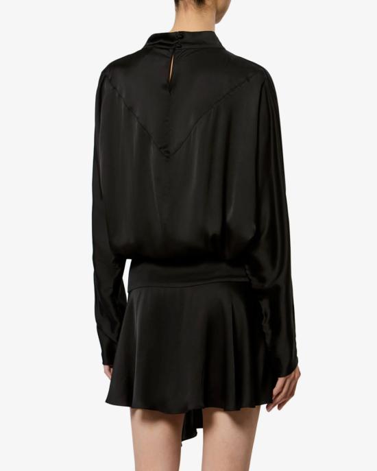 26FW 이자벨마랑 넬린 드레이프 사틴 드레스 넬린 드레이프 사틴 드레스 RO1094FA D3J13I 01BK BLACK - ISABEL MARANT