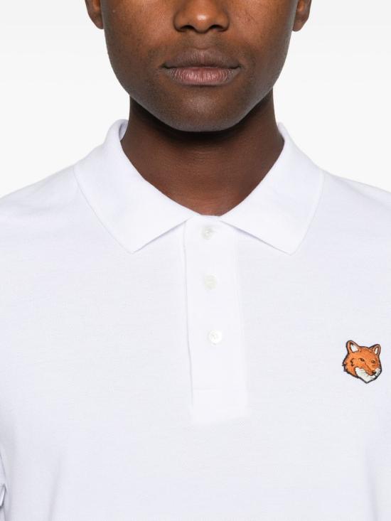 26FW 메종키츠네 폭스 헤드 레귤러 폴로 티셔츠 PM00209 KP0002P100 WHITE - MAISON KITSUNE