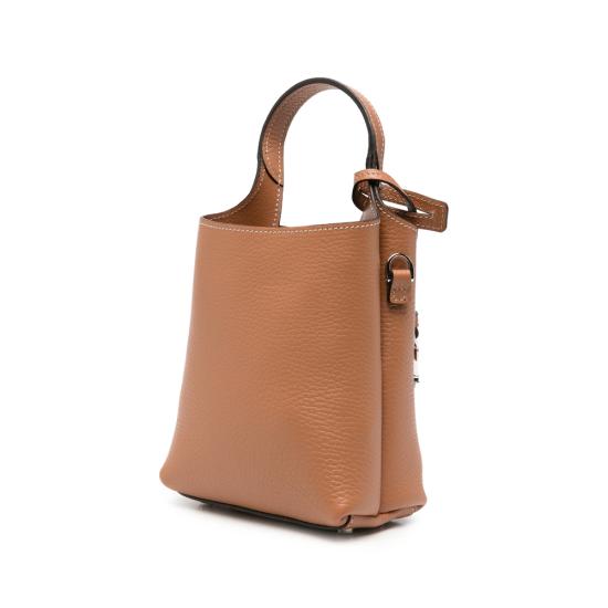 26FW 토즈 해머드 레더 미니 토트백 XBWAPAT9000Q RIS410 BROWN - TODS