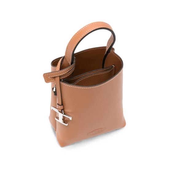 26FW 토즈 해머드 레더 미니 토트백 XBWAPAT9000Q RIS410 BROWN - TODS