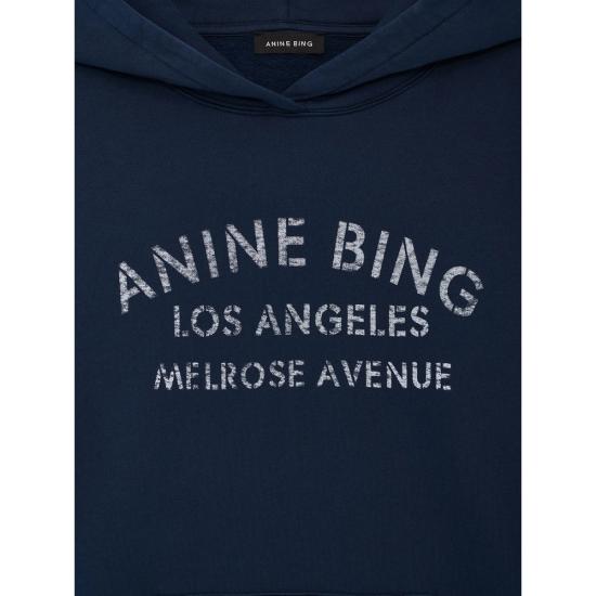 26FW 애니빙 후드 티셔츠 A 08 12697 NYA1 BLUE - ANINE BING