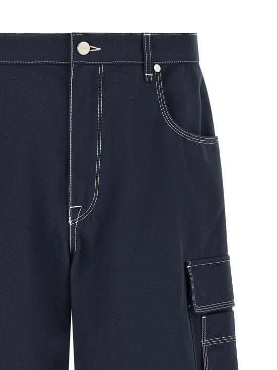 26FW 펜디 데님 숏팬츠 버뮤다 카고 캔버스 반바지 버뮤다 및 반바지 블루 - FENDI