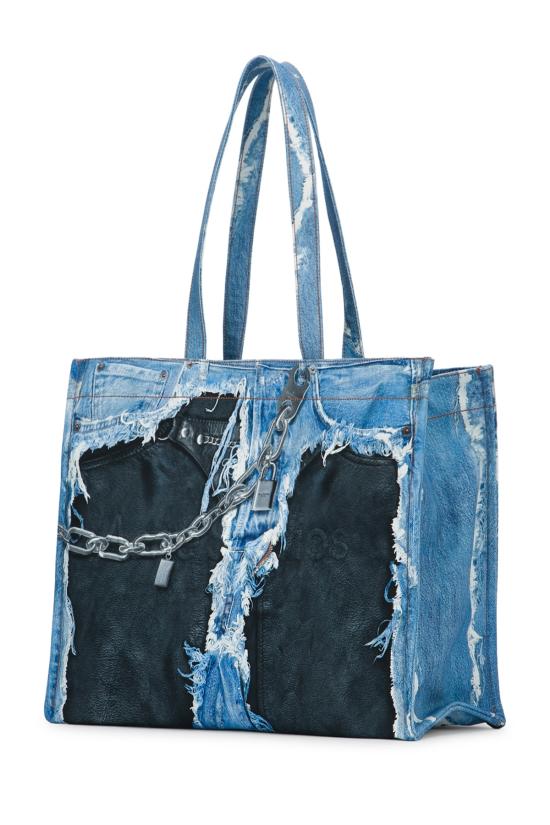 26SS 아크네 스튜디오 데님 프린트 토트 C10270 863 MIDBLUE - ACNE STUDIOS