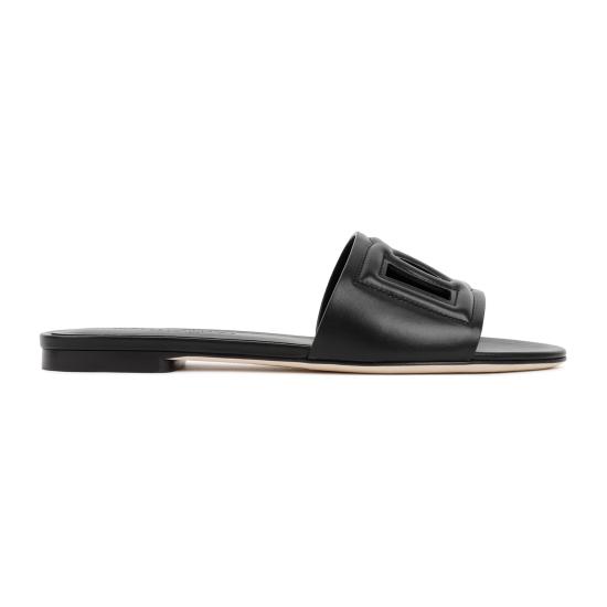 26FW 돌체앤가바나 DG 로고 카프스킨 슬리퍼 CQ0436 AY329 80999 NERO - DOLCE & GABBANA