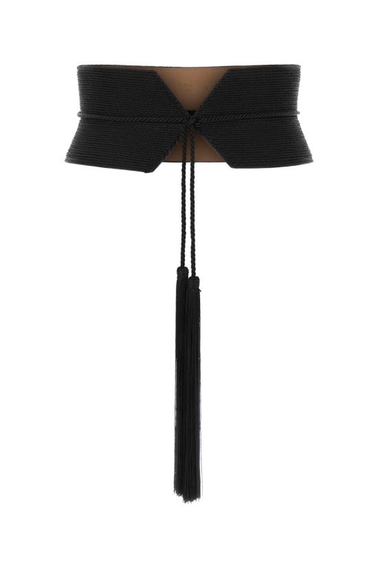 26SS 알라이아 와이드 벨트 AA1C1011I221 999 Black - ALAIA