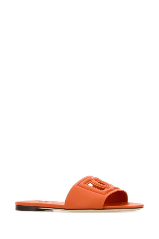 26FW 돌체앤가바나 DG 로고 카프스킨 슬리퍼 CQ0436AY329 80244 Orange - DOLCE & GABBANA