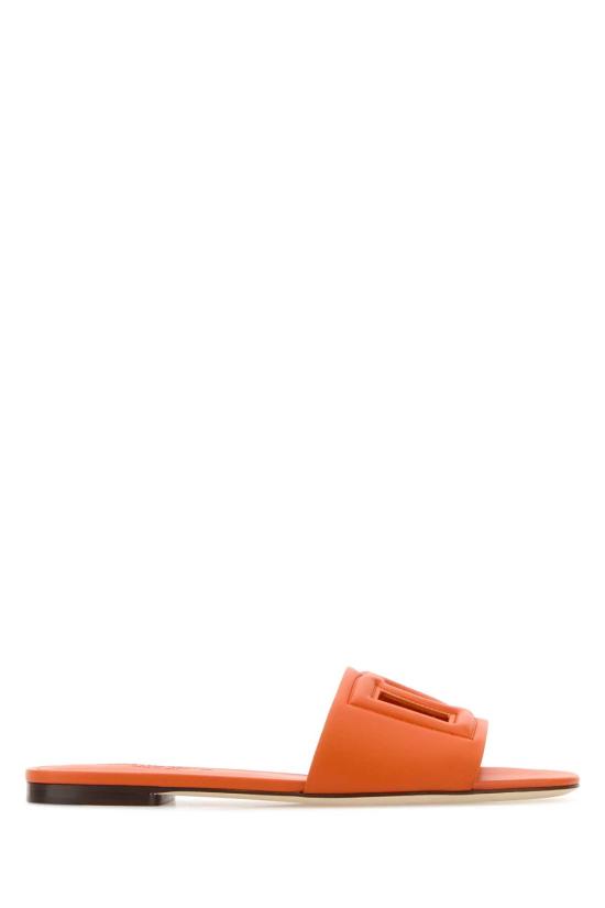 26FW 돌체앤가바나 DG 로고 카프스킨 슬리퍼 CQ0436AY329 80244 Orange